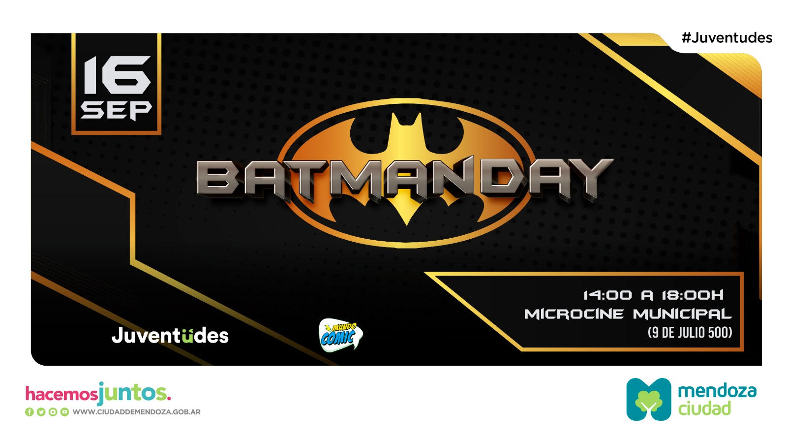 Batman Day Ciuudad Mendoza 2023 invitación